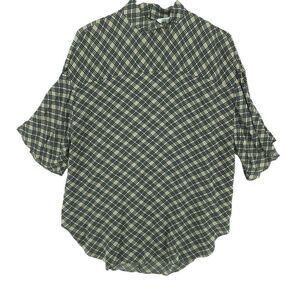 NWT XS Zara Oversized Plaid Flowy Tunic Top